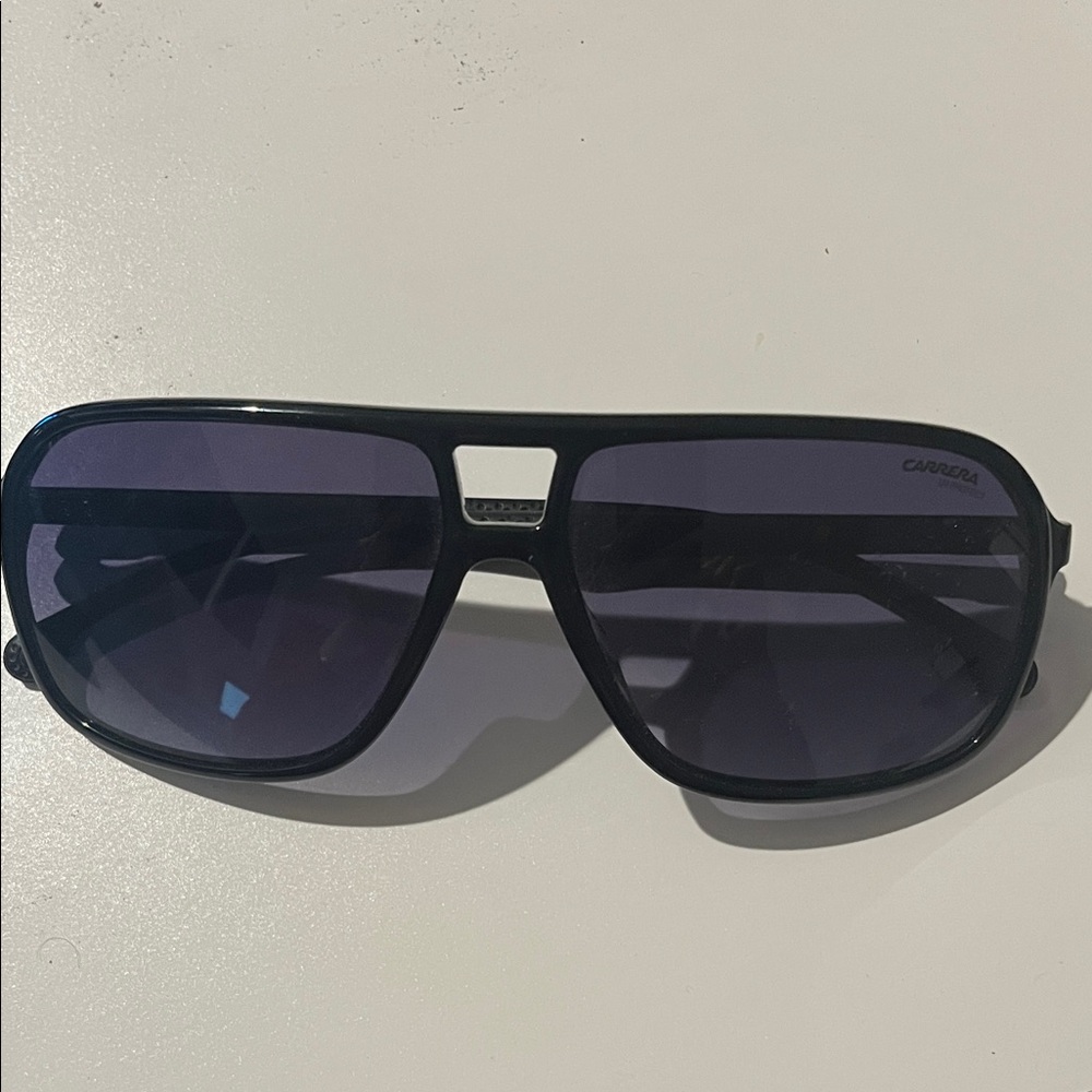 Carrera Black Sunglasses with Dark Purple Lenses
